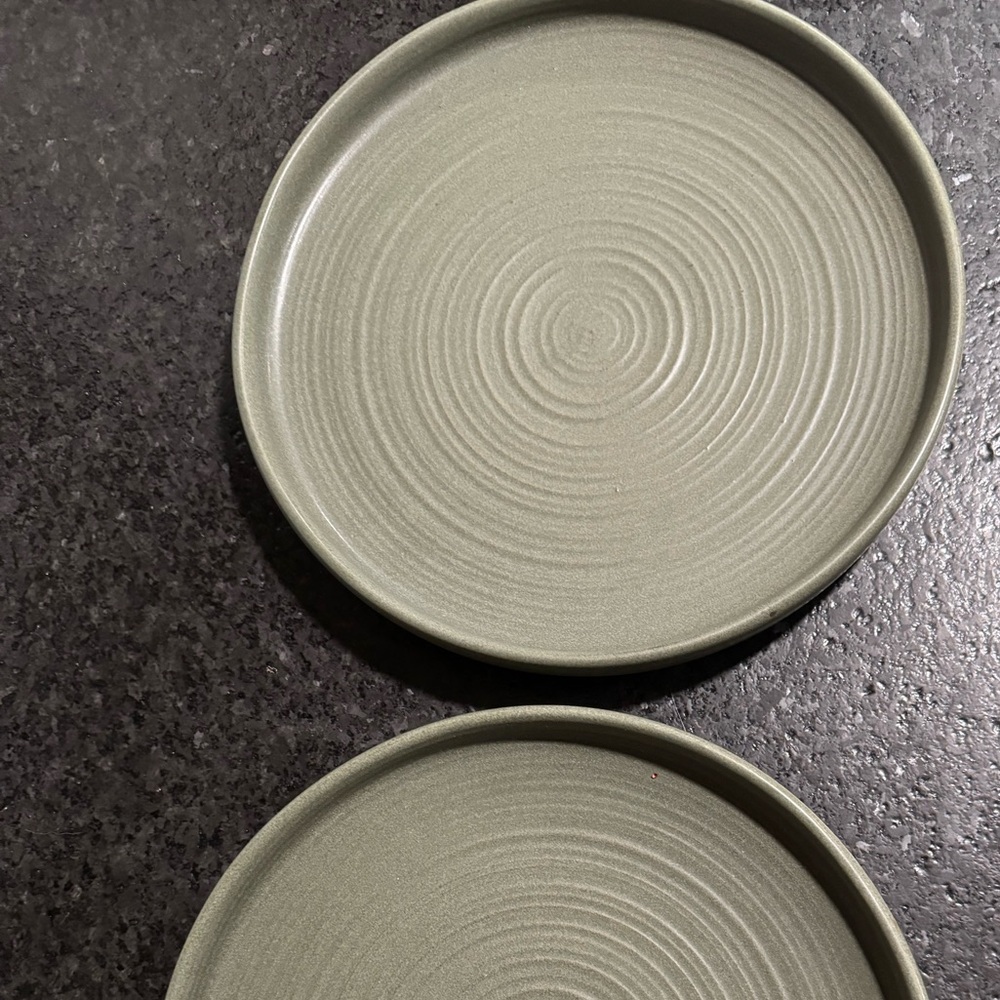 2 Threshold Green Stone Plates- Studio McGee